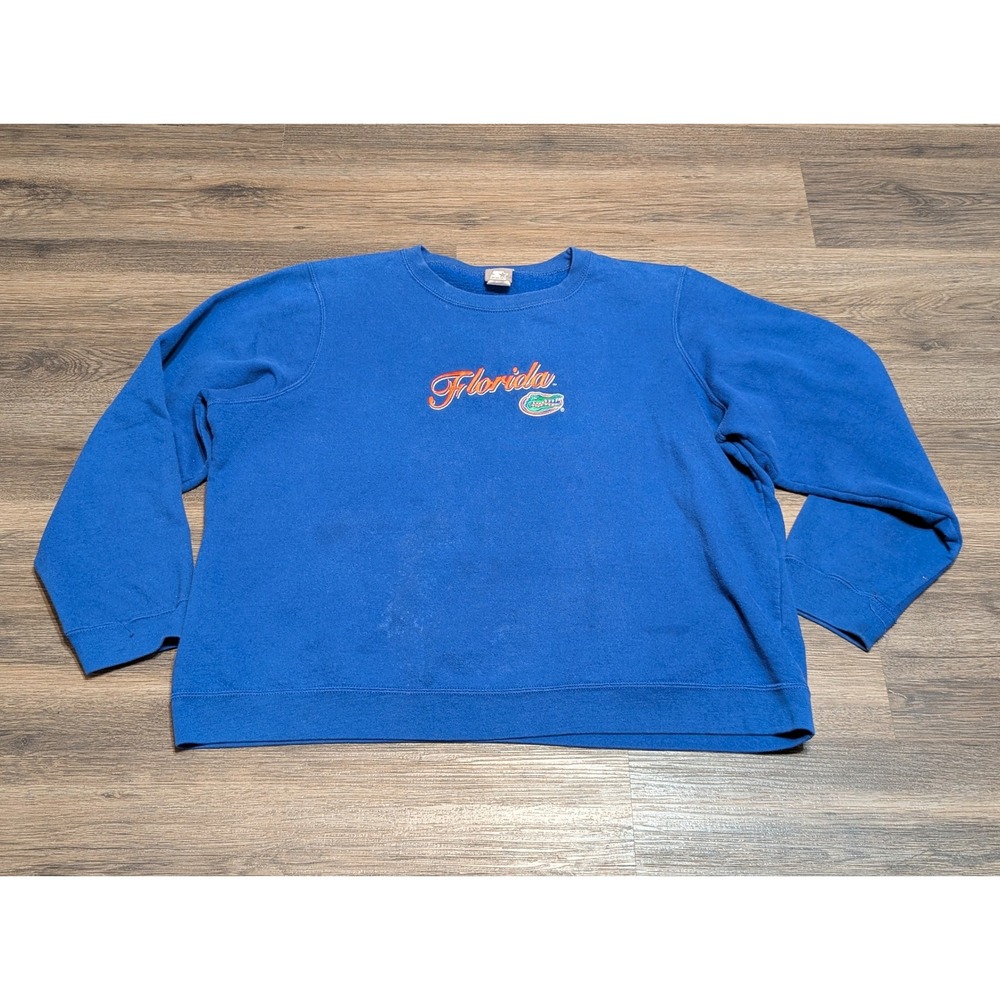 Starter Florida Gators Sweatshirt Womens 2X‎ Blue Crewneck Embroidered Pullover